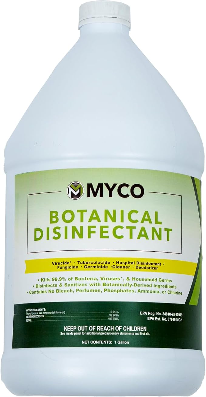 Myco Botanical Disinfectant Cleaner – Natural Plant-Based Ready-to-Use EPA-Registered Disinfectant Spray for Mold, Mildew, Germs, Bacteria & Viruses – Safe for Home & Commercial Use, 1 Gallon