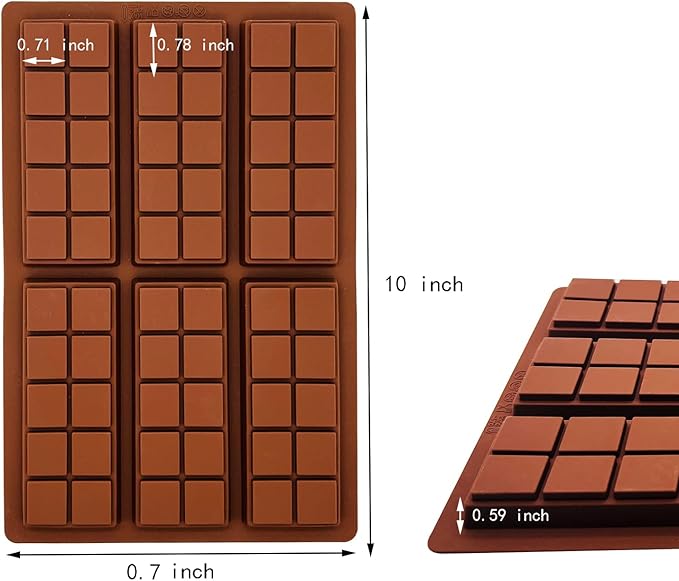 2 Pcs Wax Melt Molds Silicone Chocolate Bar Mold for Wax Melt Candles Chocolate Making Molds