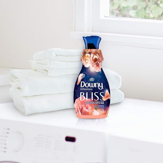 Downy Infusions Liquid Fabric Softener, Bliss, Sparkling Amber & Rose, 32 fl oz