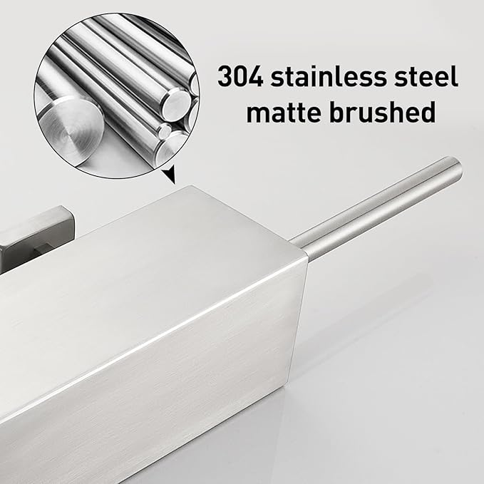 Toilet Brush Wall Mounted Toilet Brushes with Holder for Bathroom Toilet Bowl Brush Square Brushed Nickel