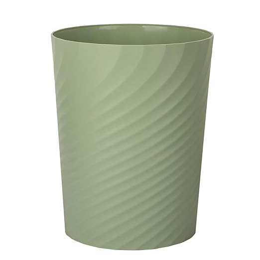 UUJOLY Plastic Small Trash Can Wastebasket, Garbage Container Basket for Bathrooms, Laundry Room, Kitchens, Offices, Kids Rooms, Dorms, 3.5 Gallon, Mint Green