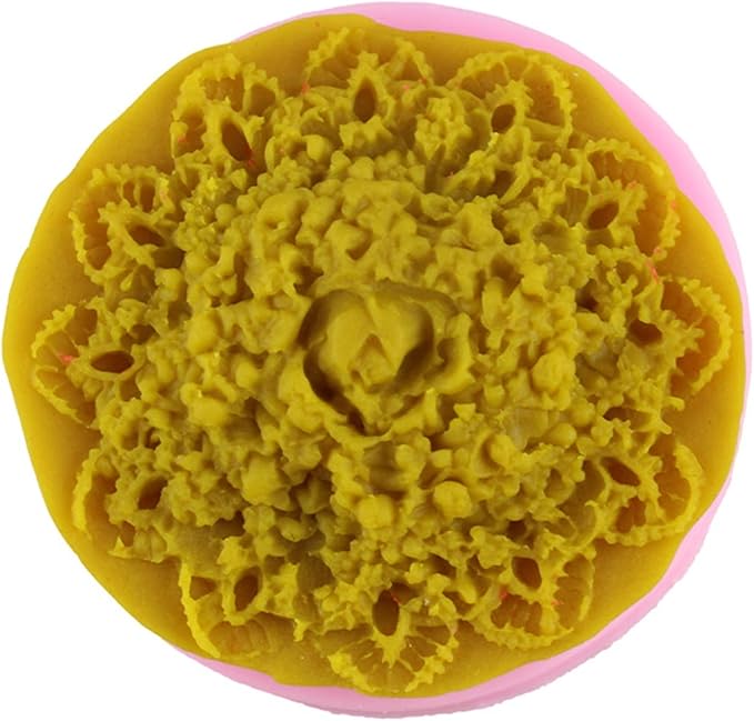 Lace Flower Silicone Mold for Candle, Soap, Fondant, Cake Decorating, Chocolate, Candy,Ploymer Clay