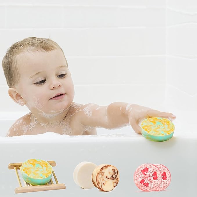 Moukiween Round Soap Silicone Molds, 2.1 inch Small Round Mold for Handmade Soap Making Shower Steamer, Bath Bombs, Chocolate, Candles, 2 PCS