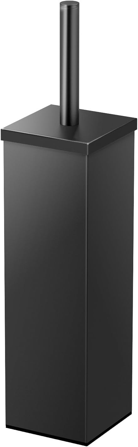 Gatco 1488MX Elegant Square Toilet Brush Holder, Matte Black