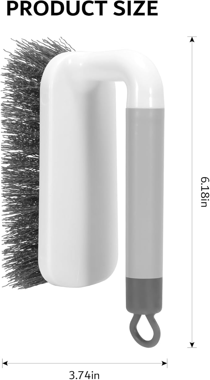SetSail Scrub Brush, Small Cleaning Brushes with Handle, Comfort Grip Shower Scrubber for Cleaning Bathroom, Tub, Kitchen, Sink, Floor, Carpet, 2 Pack (Grey)