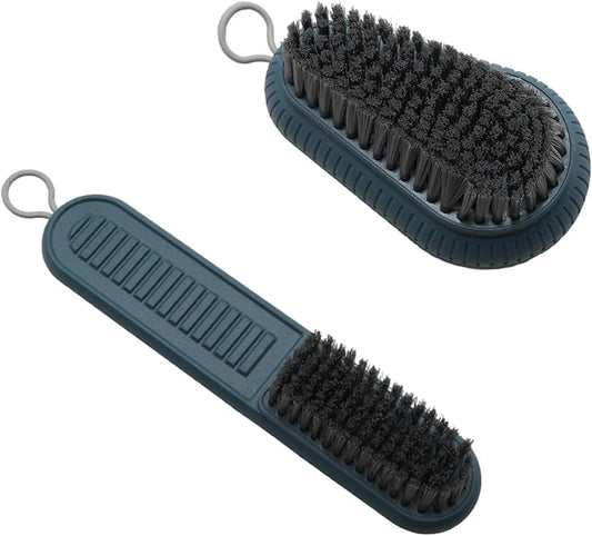 2 PCS Cleaning Brush, Soft Bristle Brush, Household Laundry Scrub Brushes, Easy to Grip Scrubbing Nail Brushes for Clothes Shoes Cleaning Countertops Bathtubs(Blue)
