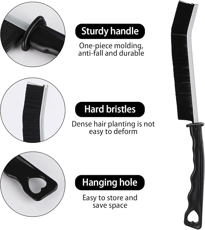 12Pcs Hard Bristle Crevice Cleaning Brush, Grout Cleaner Brush, Multifunctional Gap Cleaning Tool for Household Use, Bathroom, Kitchen, Window,Toilet