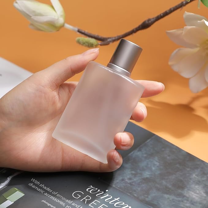 50ml/1.7 Oz Frosted Glass Spray Bottle Perfume Atomizer,Refillable Perfume Spray Bottle Perfume Bottles Empty with 3 Kinds of Perfume Dispenser (Frosted Glass 50ml)