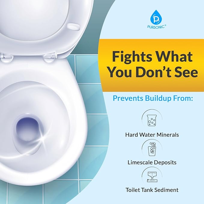 Automatic Toilet Bowl Cleaner Tablets Blue Gel Toilet Tank Cleaners, Septic-Safe Hard Water Ring Stain Remover, Smell Eliminator Heavy Duty Toilet Cleaning & Deodorizer, Fresh Scent - 48 Tabs