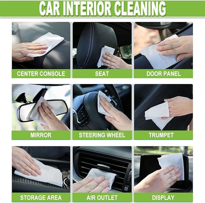 Air Jungles All Purpose Car and Home Cleaning Wipes 70 Count, Extra Large 8" x 10" for Car Interior, Household Appliance, Furniture, Gym Equipment, Table Chair, for Cafeteria School Office