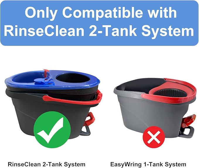 Mop Replace Head, 6 Pack Mop Heads Replacements for Oceda RinseClean 2-Tank System, Spin Mop Replacement Head, Microfiber Mop Refills, Machine Washable and Deep Cleaning (NOT for 1-Tank System)