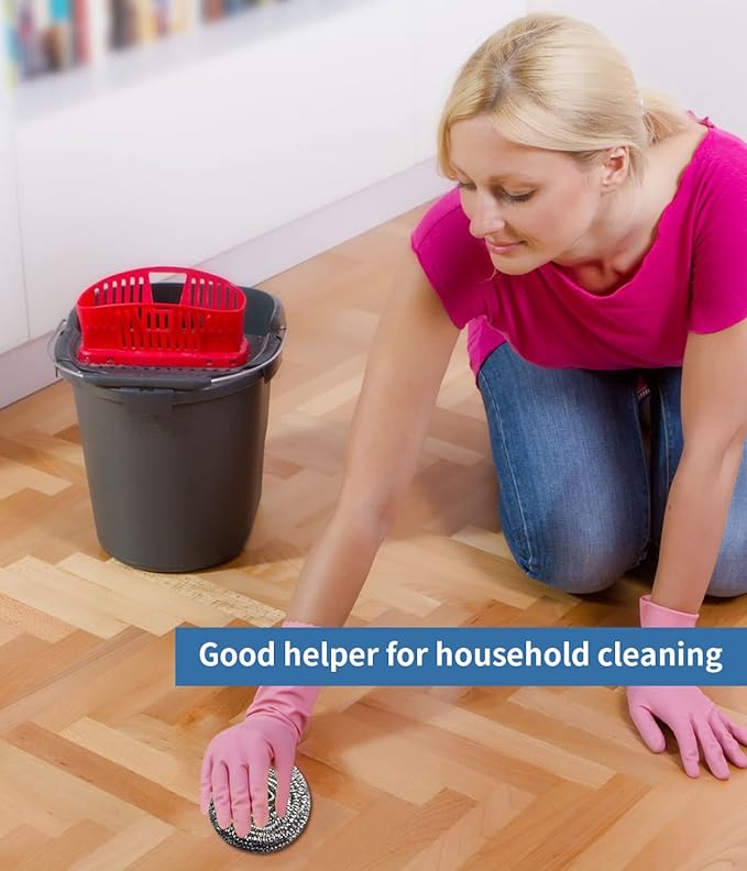 6Pcs Steel Wool Scrubbers - Flexible Scrubber Pads for Cleaning Dishes, Pots, Pans, Grills and Sinks