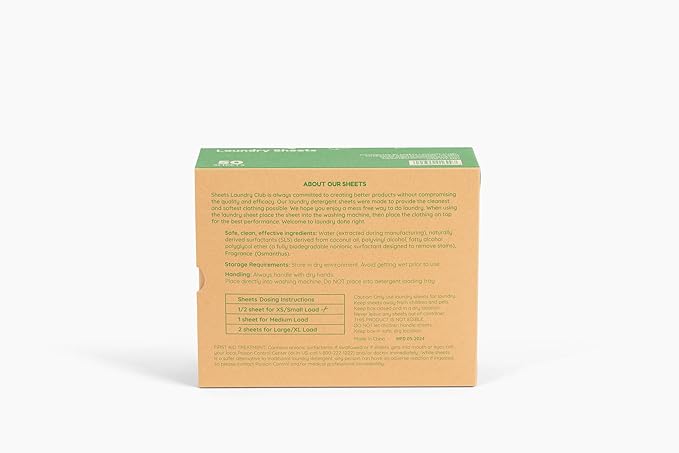Sheets Laundry Club Laundry Detergent Sheets, 100 Loads - Fresh Linen Scent, Eco-Friendly, Quick-Dissolving Formula, Hypoallergenic, Septic Safe, Plastic-Free Packaging - 50 Sheets