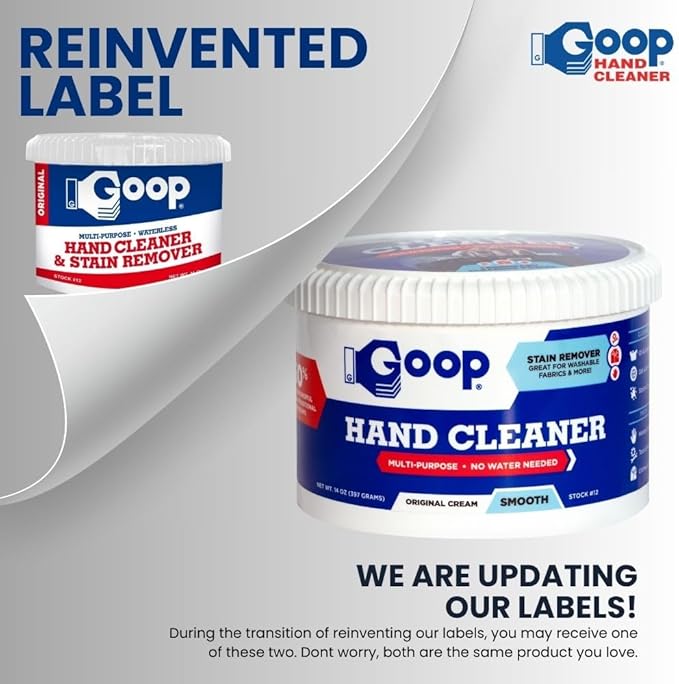 GOOP Original Multi-Purpose Waterless Hand Cleaner and Stain Remover - 14 oz Can (Pack of 3)