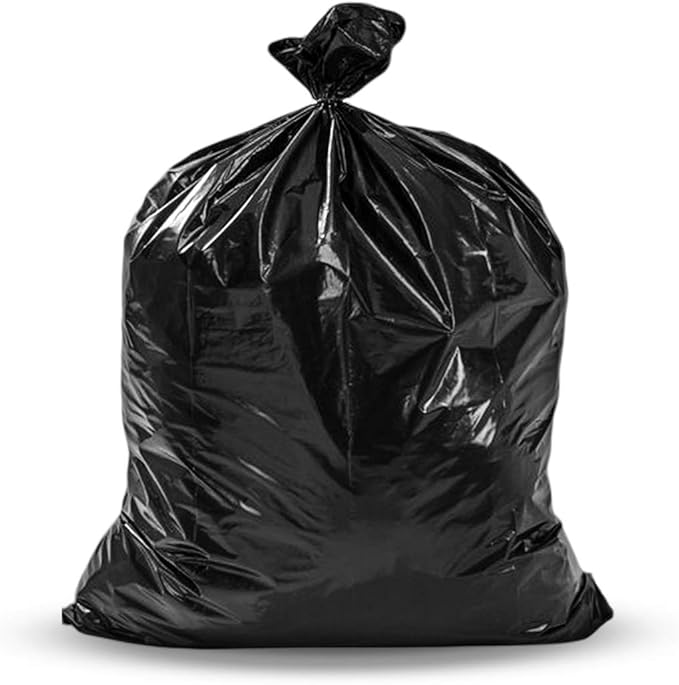30-33 Gallon Trash Bags Heavy Duty (100 Bags w/Ties Value Pack), Large Black Trash Bags 30 Gallon - 32 Gallon