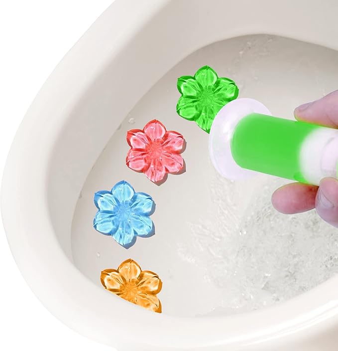 Simple Life Toilet Bowl Cleaner Gel | Fresh Flower Toilet Gel Stamp | Stops Limescale and Stains with Air Freshening Scent | Deodorizing Clean | 64 Stamps, Variety Pack