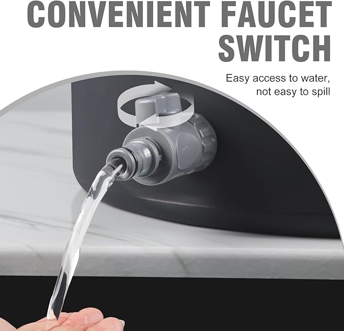 Collapsible Bucket with Handle 20L, Multifunctional Folding Water Container for Camping, Hiking, Traveling, Fishing, Laundry, Gardening, Waterproof, Durable, Lightweight