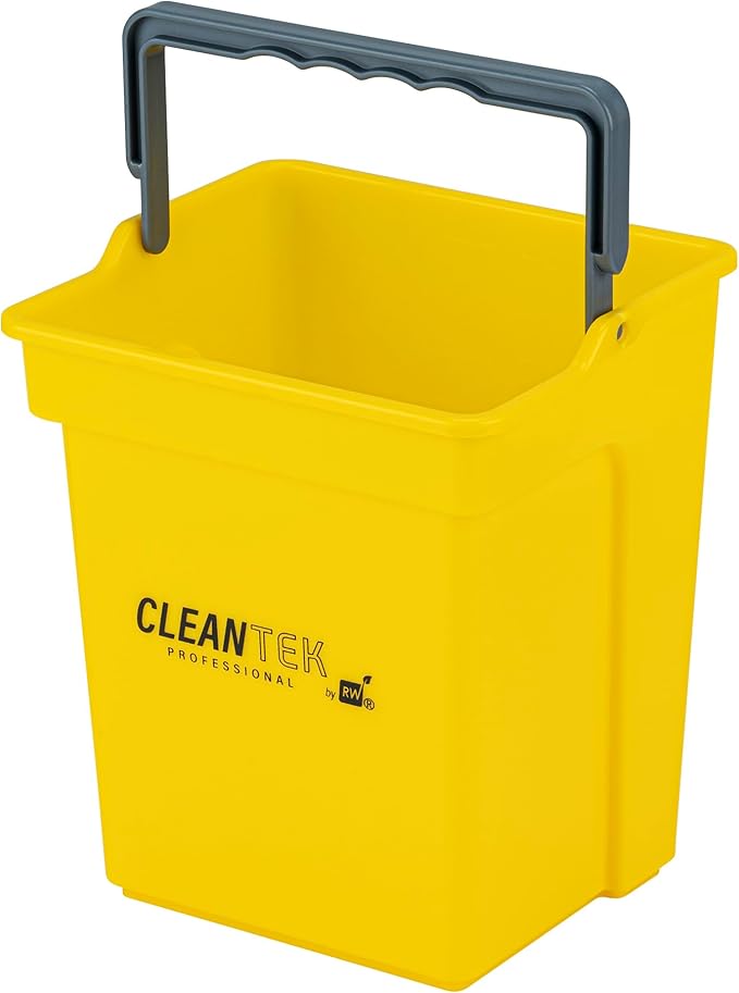 Restaurantware-Clean Tek Professional 4 Quart Cleaning Bucket, 1 Utility Pail with Handle - Heavy-Duty, Portable, Yellow Plastic Washing Pail, Perfect for Household, Outdoor, Car Wash and More