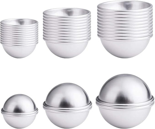 30PCS- Bath Bomb Mold Kit, 15 Set 3 Size Mold & Bath Bombs Press for DIY Making Supplies