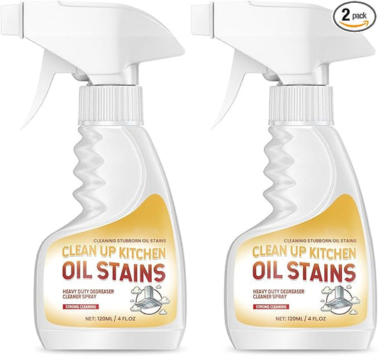 Clean Up Kitchen Oil Stains Spray, Heavy Duty Kitchen Degreaser Spray, Strong Oil Stain Remover for Stoves, Grill and Range Hoods, 4 FL.OZ