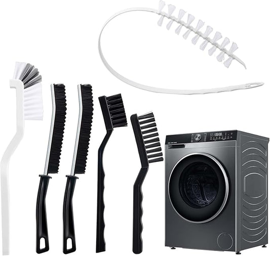 6 Pcs Washing Machine Cleaning Brush Kits,Front Load Washer Cleaner Brushes Tools -1 Pcs Drum Laundry Cleaning Brush and 5 Pcs Crevice Cleaning Brushes for Tight Spaces and Washer Rubber Seal