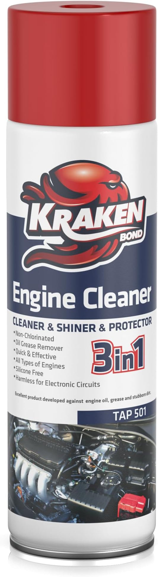 KRAKEN BOND Engine Cleaner Spray - (1x12.3 fl. Oz) Engine Degreaser for Engine Bay, Gunk, and Motor | 1 Pack