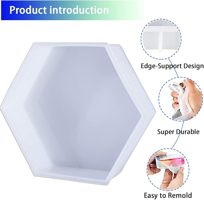 Large Silicone Molds for Resin, Actvty Large Resin Molds, 9 Inch Upgraded Hexagon Silicone Molds for Flowers Preservation, DIY Wedding, Valentine, Anniversary and Home Decors