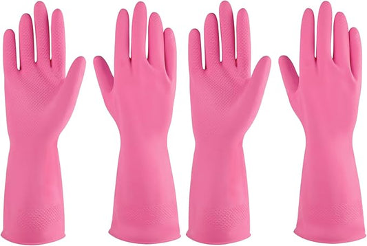Rubber gloves dishwashing 2 or 4 Pairs for Kitchen,Cleaning gloves for household Reuseable.