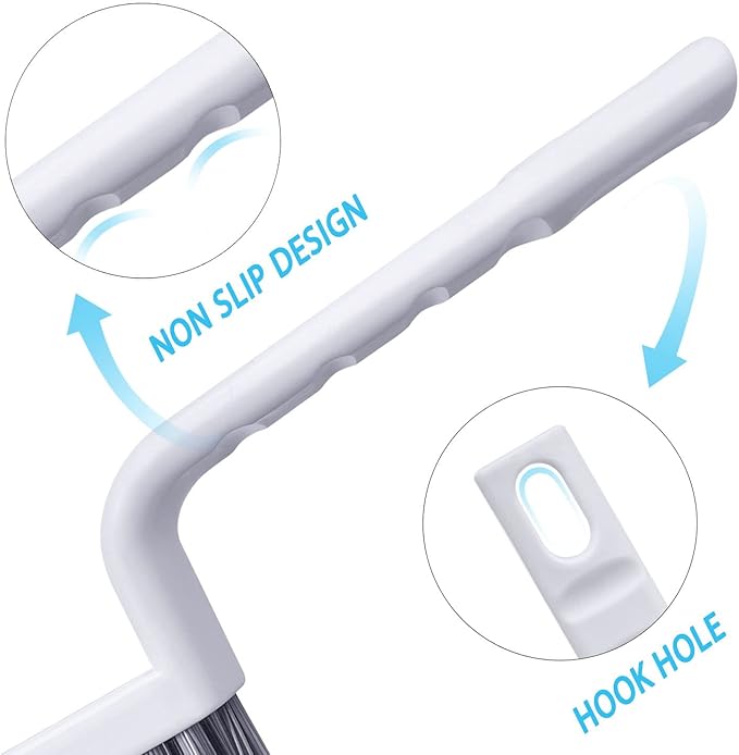 Grout Cleaner Brush V Shape, Stiff Grout Cleaning Brushes for Tile Floor, Handheld Grout Scrub Brush Set for Shower, Bathroom, Kitchen, Household Use,2 pcs