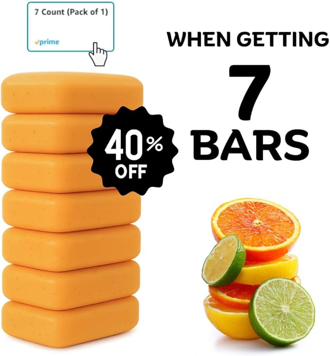 KELEBS Laundry Soap Bar - Hypoallergenic and Organic Citrus Formula for Sensitive Skin - Stain Remover for Delicate Clothes, Underwear, Collar - 2 Bars