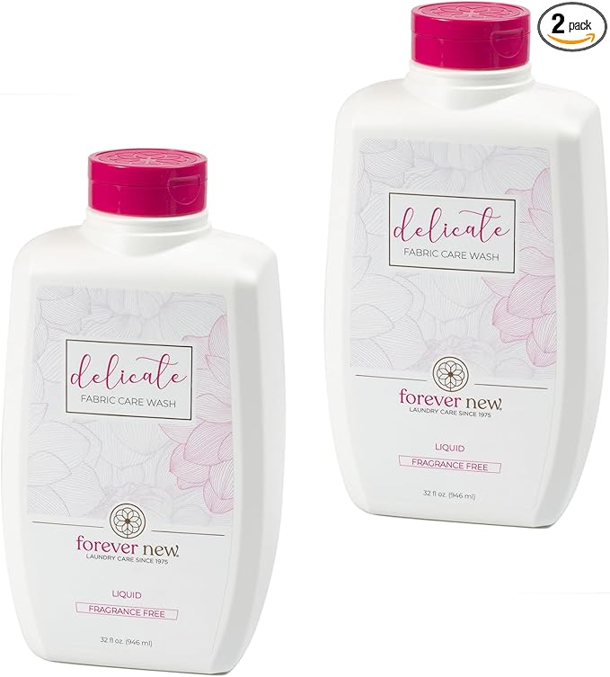 Forever New 32oz Liquid Unscented Fabric Care Wash 2 Pack (64oz Total) Natural Laundry Detergent