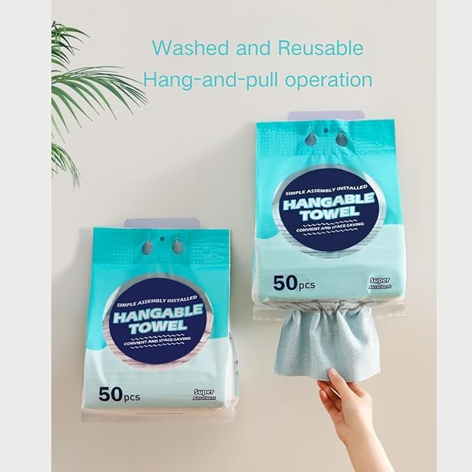 Microfiber Cleaning Cloths 100 Pack Microfiber Towels Hanging Bags 8.7x8.7 in, Lint Free, Streak Free, Absorbent, Reusable, Washable, Scratch Free, for Kitchen, Car Detailing, Glass, Gray/Blue