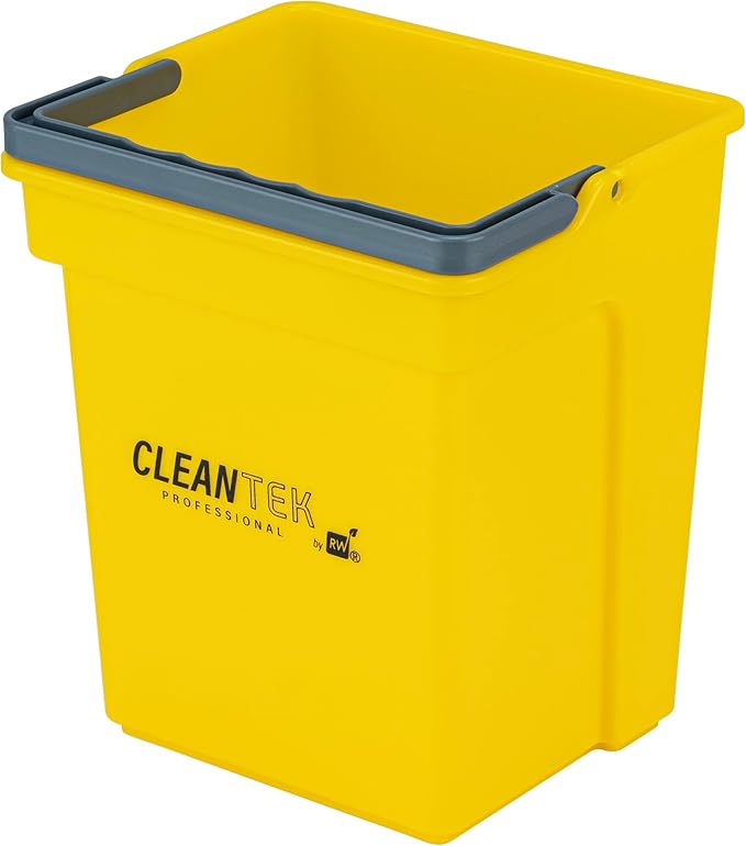 Restaurantware-Clean Tek Professional 4 Quart Cleaning Bucket, 1 Utility Pail with Handle - Heavy-Duty, Portable, Yellow Plastic Washing Pail, Perfect for Household, Outdoor, Car Wash and More