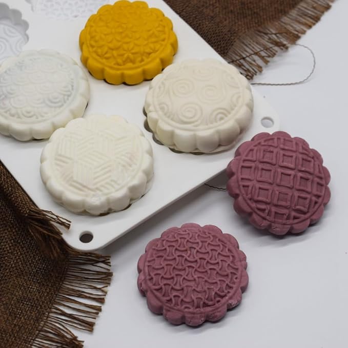 Silicone Mold for Cake DIY Baking Chocolate Eco-Friendly Cake Mold Candy Chocolate Cake Mould Baking DIY Kitchen Accessiories (Mooncake M_8.52 X5.8 X0.84 inch)