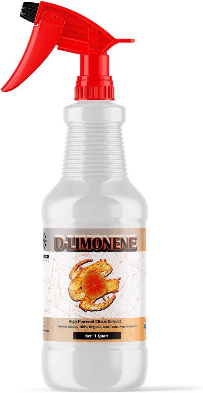 D-Limonene - All Natural Orange Oil - 1 Quart Spray Bottle - USP Food Grade - Kosher - Citrus Cleaner, Solvent, Degreaser