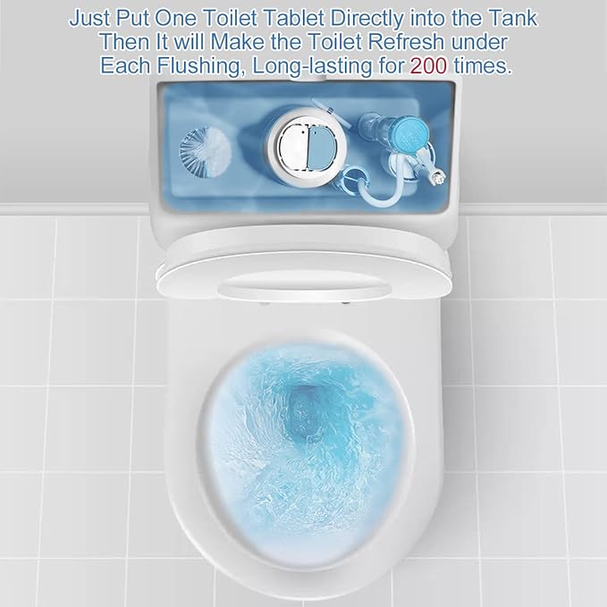 KIISIISO Toilet Bowl Cleaner Tablets, 12 PACK Commercial Household Bathroom Cleaners, Automatic Toilet Tank Cleaners Deodorizers(Blue and White)