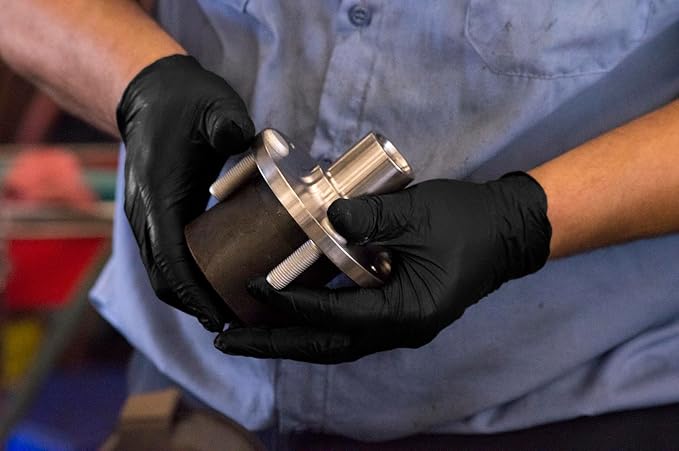 GLOVEWORKS Black Nitrile Gloves Disposable Latex Free, 5 Mil Industrial, For Mechanic, Cleaning, Cooking, Kitchen, Food Grade