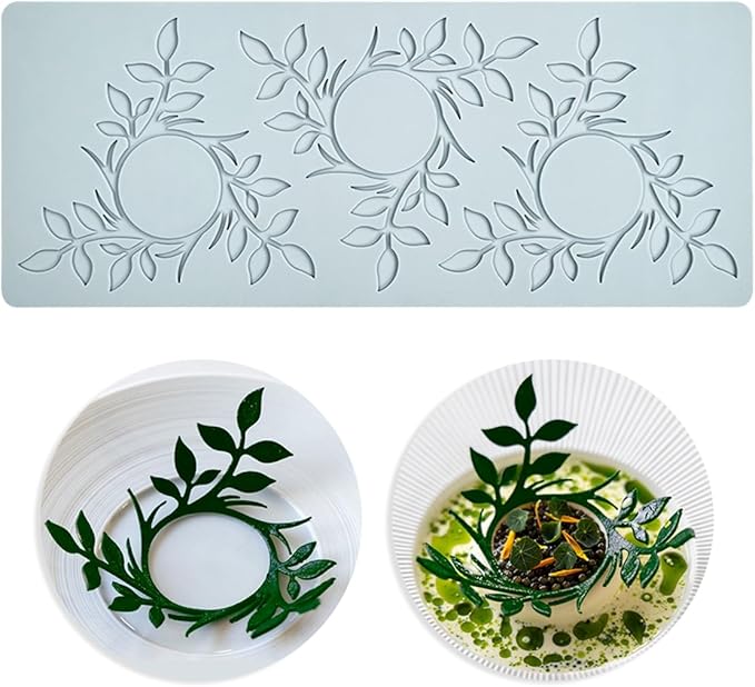 TUKE Leaf Molds Silicone Fondant Molds 3D Ring Leaf Flower Chocolate Molds, Silicone Molds for Baking, Sugar Craft, Wax, Gum Paste, Cupcakes, Clay (Flower_12.08x4.92x0.12inch)