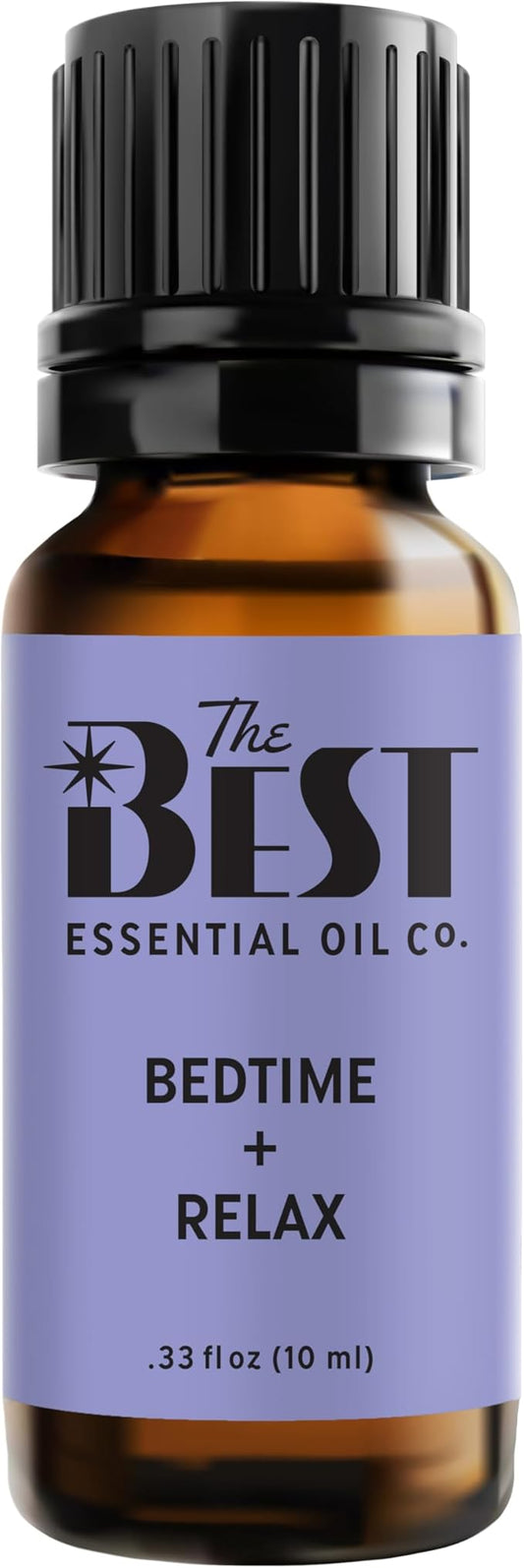 The Best Bedtime + Relax Essential Oil Blend- Premium Grade- 100% Pure & Natural for Aromatherapy, Diffuser, Spa, Massage, Air Freshener- 10 ml (.33 fl oz)