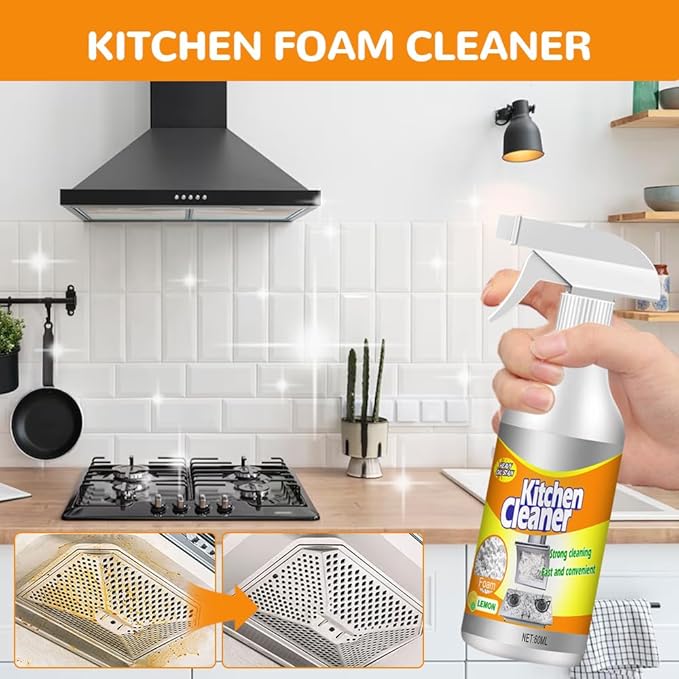 Kitchen Foam Cleaner, 2025 New All-Purpose Foam Spray for Stubborn Stains, Upgraded Multi-Purpose Cleaner for Pots and Pans (1PCS)