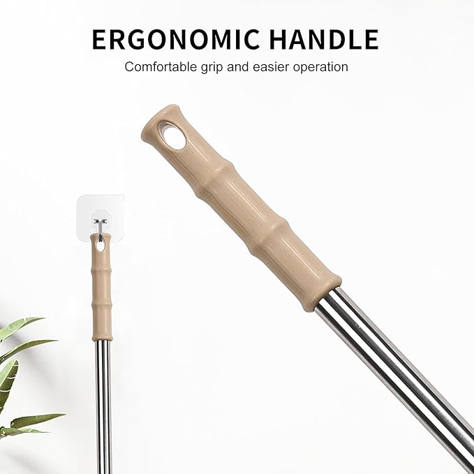 Extendable Cleaning Duster 94 Inch - Long Telescoping Ostrich Feather Dusters with Stainless Steel Extension Pole for High Ceiling Fan, High Ceilings,Roof Dusting