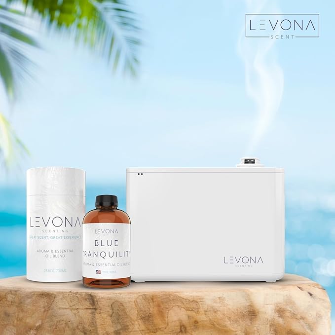 Levona Scent Pure Essential Oils: Blue Tranquility Essential Oils - Home Luxury Scents for Diffusers for Home, Hotel & Office - Scented Fragrance Oil Blends - Essential Oil for Humidifiers - 700 Ml