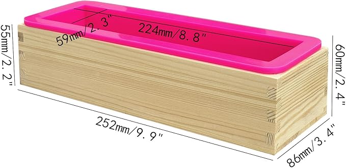 Flexible Rectangular Rose Soap Silicone Mold Flowers Craft Art Silicone Soap Mold Wood Box for Soap Making Supplies (Rose Red)