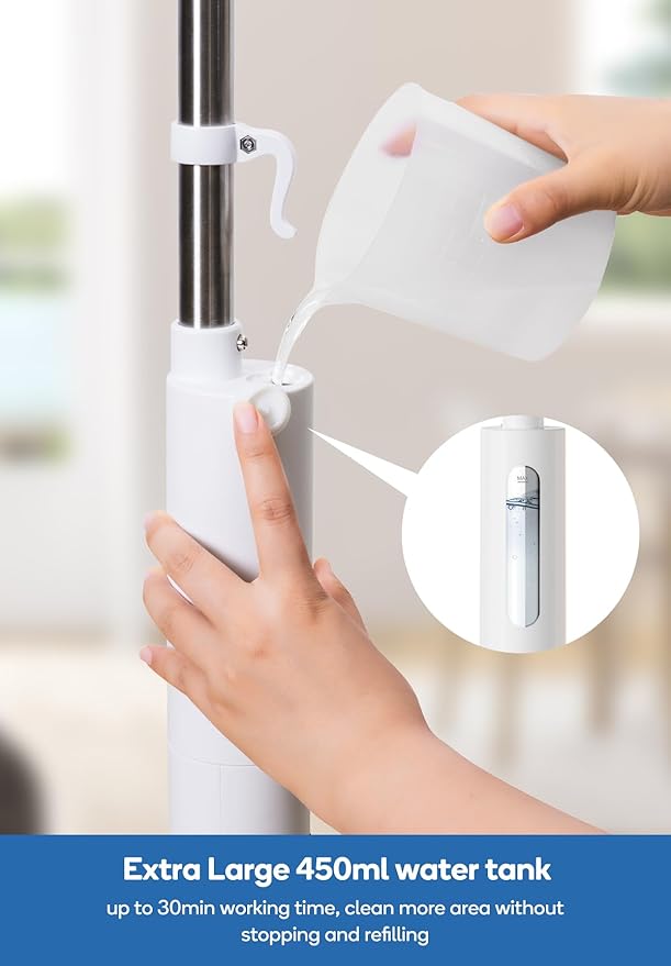 Steam Mop for Floor Cleaning,15-Second Setup,Chemical-Free Floor Cleaner for Hardwood,Laminate,Tile&Greasy Spots.Ergonomic Design with Hands-Free Standing,3 Steam Settings,Reusable Washable Pads