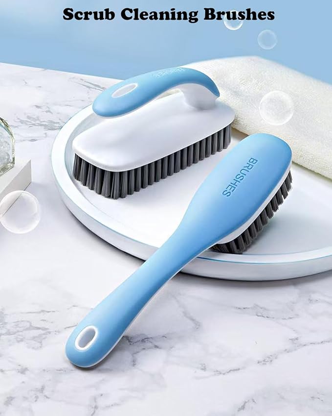 Scrub Brush for Stains-2 Pack Fabric Cleaning Brush,Laundry Stain Remover Brush,Clothes Scrub Brushes Cleaner Soft Bristle Scrubbing Brushes Household Cleaning for Carpet Clothes Bags & More