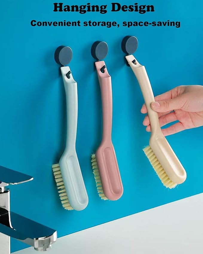 Shoe Cleaning Brush-3 Pack Shoe Brushes with Long Handled Soft Bristle Cleaning Brush Shoe Cleaner Brush Scrub Brush for Sneakers,Tennis,Canvas,White Shoes & More