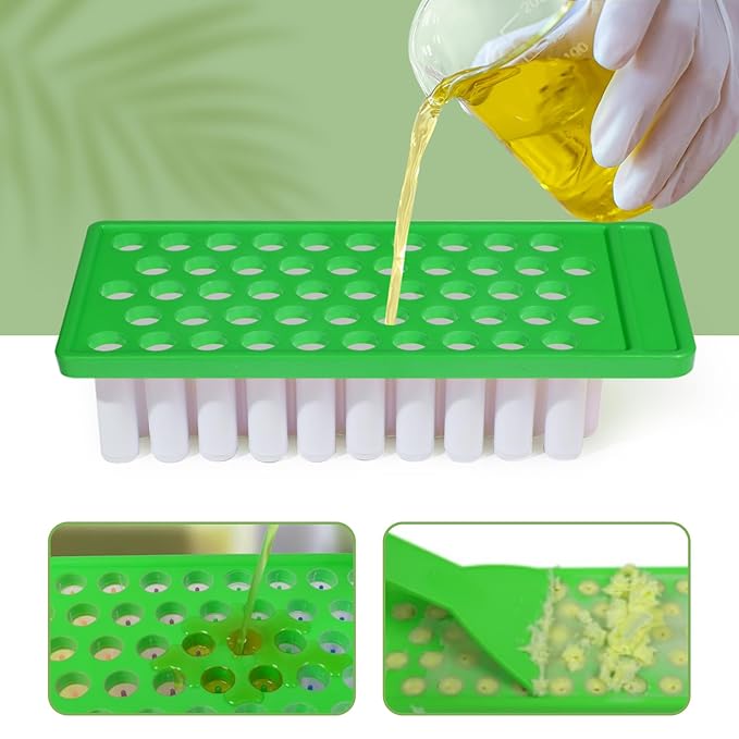 Lip Balm Crafting Kit, 50 Pieces Empty Lipsticks Filling Tubes Mold Handmade Set Pallet with Scraper, Lip Balm Tubes with Filling Tray and Spatula for Women Girl Cosmetics Makeup, White