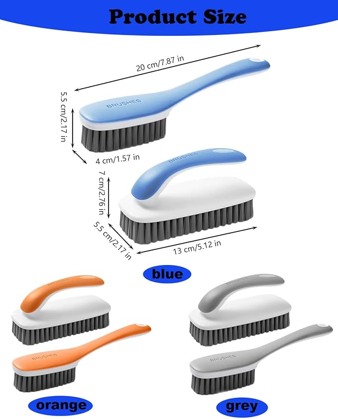 Scrub Brush for Stains-2 Pack Fabric Cleaning Brush,Laundry Stain Remover Brush,Clothes Scrub Brushes Cleaner Soft Bristle Scrubbing Brushes Household Cleaning for Carpet Clothes Bags & More