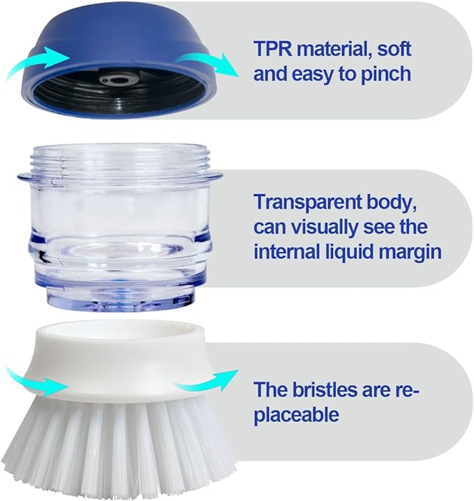 CELOX Dish Scrubber with Soap Dispenser for Pots, Dishes, Bowls