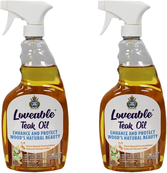 EcoDecors Loveable 24 oz Spray Bottle Teak Oil - 2 Pack